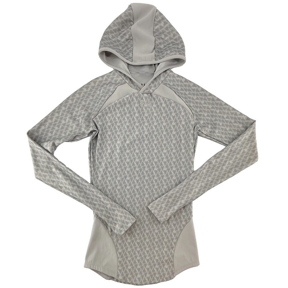 Under Armour ColdGear Hoodie Womens Small Gray Athletic Pullover